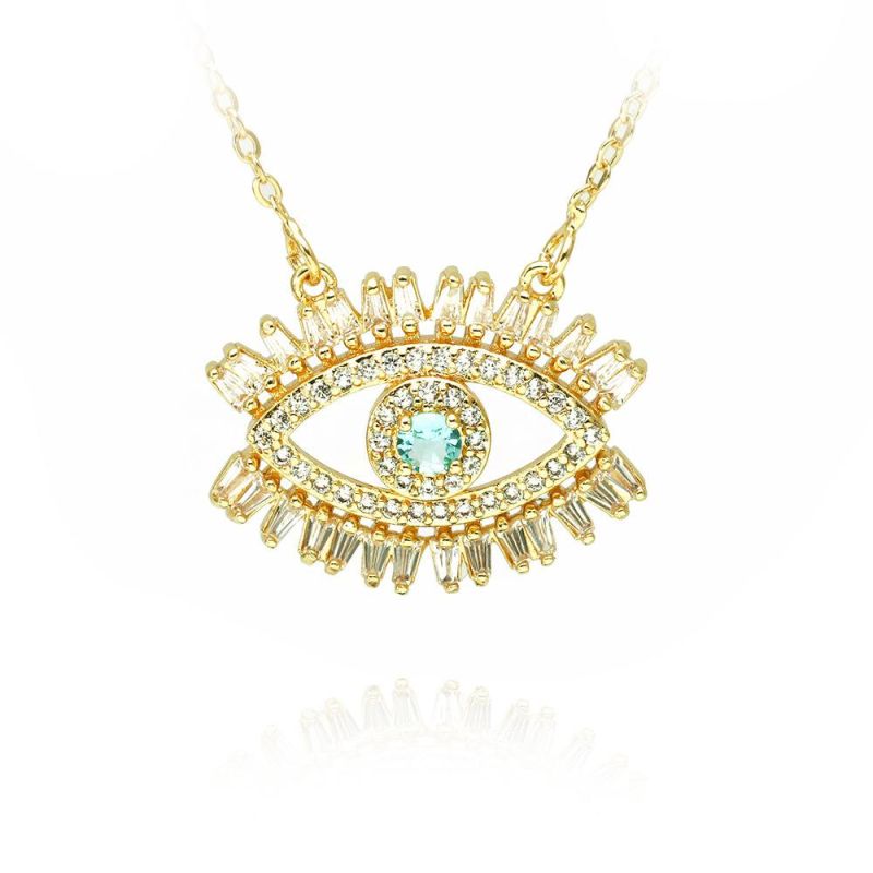 Fashion Creative Gold Plated Pendant Devil Eye Necklace Women Zircon Fashion Jewelry