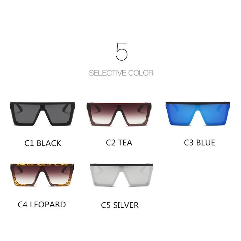 Male Flat Top Sunglasses Men Brand Black Square Shades UV400 Gradient Sun Glasses for Men Cool One Piece Designer