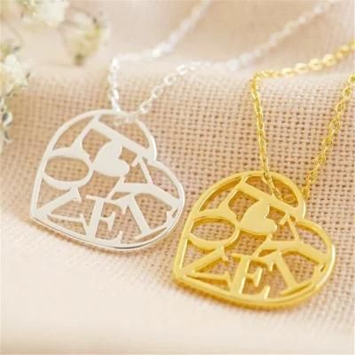 Cut out &prime; Lovely&prime; Heart Pendant Necklace in Silver 18K Gold Plated Jewelry
