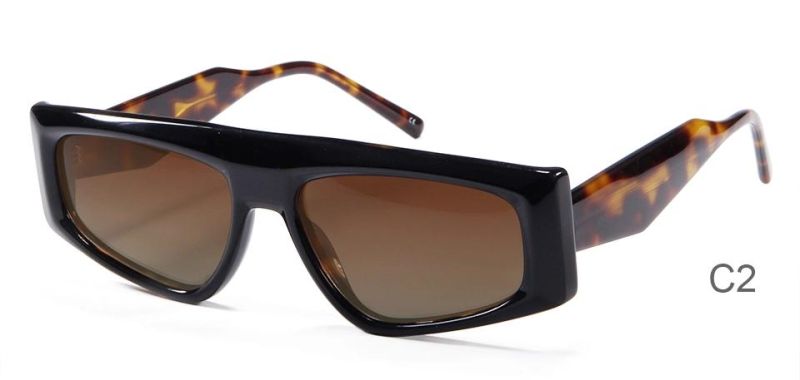 New High Quality Metal Gafas De Acetato Frames Large Fashion Optical Logo Acetate Sunglasses