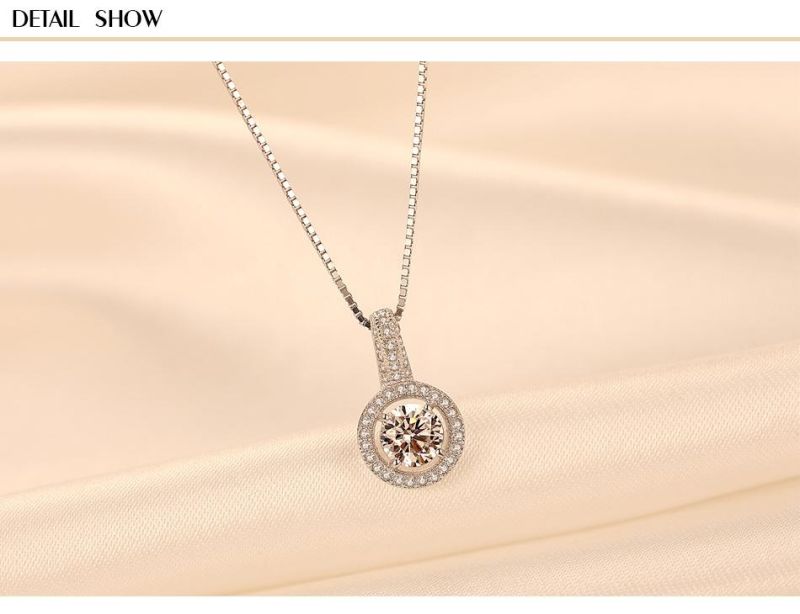 925 Sterling Silver Pendant with Round Cubic Zircon Jewelry