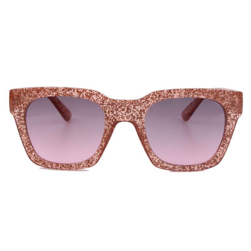 2017 Stylish Colorful Square Shape Fashion Sunglasses with Shimmering Powder