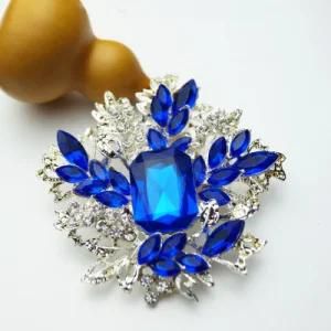 Garment Metal Brooch with Polyester Stone Flower (PLB0015)