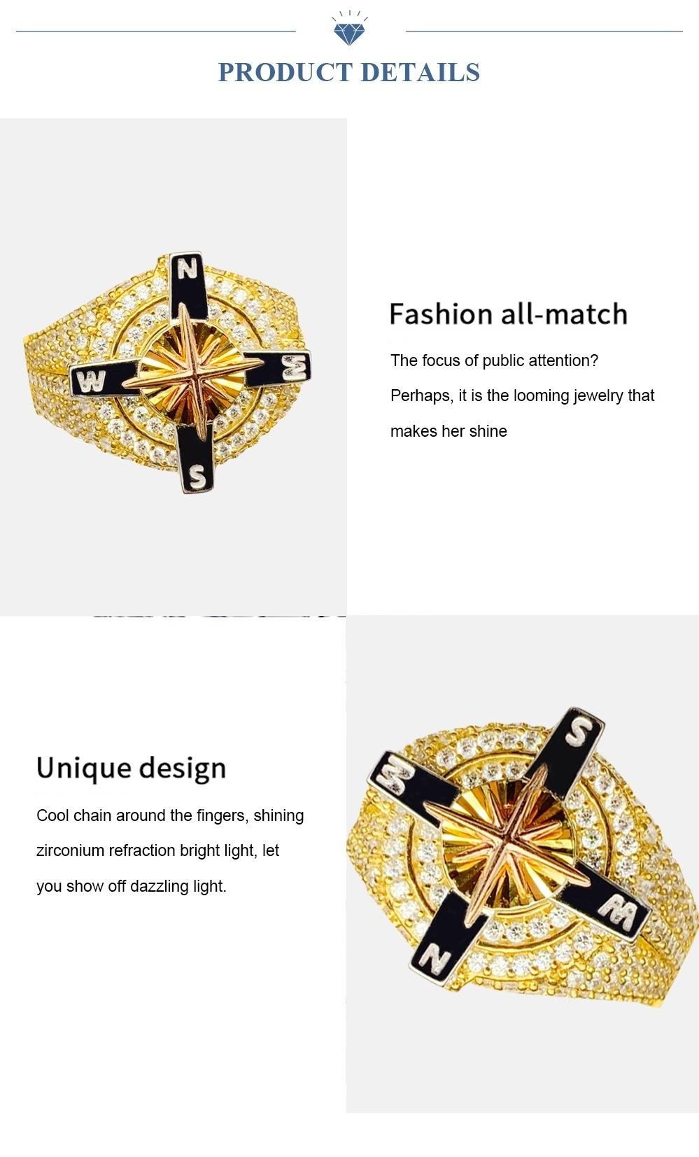 Hip Hop Bling Gold/ Silver Rings for Men