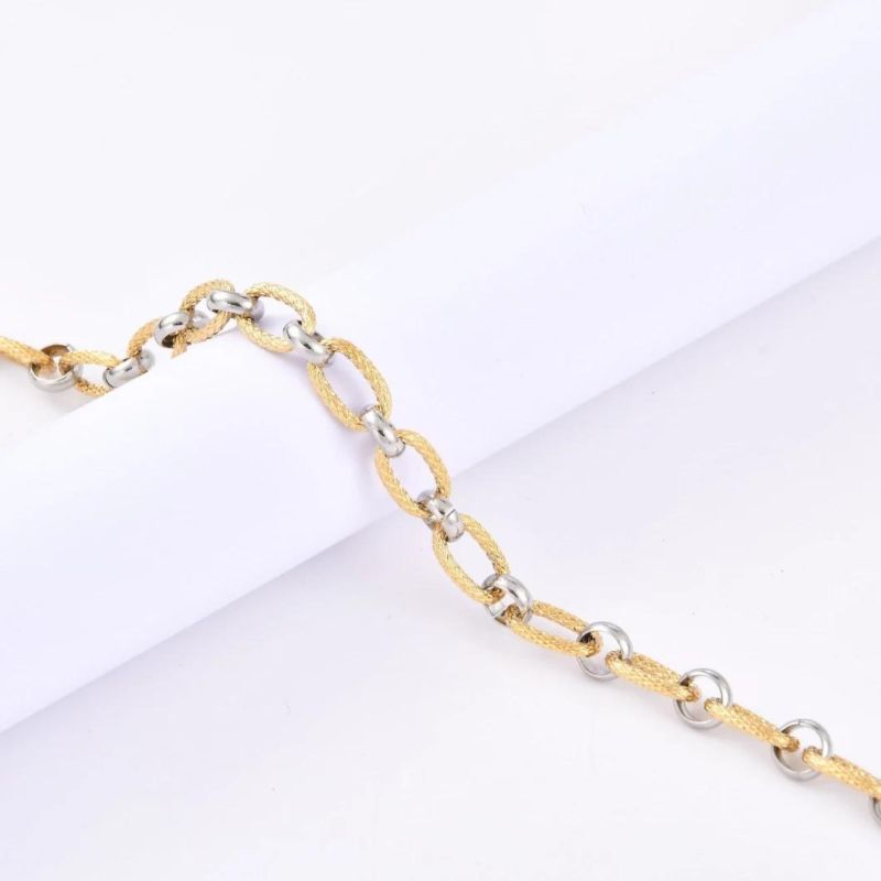 Fashion Design Elegant Silver Gold Two-Tone Polished Jewelry Necklaces for Gift Party Stainless Steel Jewel Design