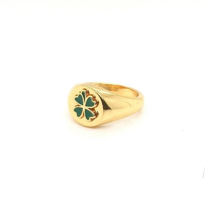 Four Leaf Signet Clover Ring Custom Female Rings