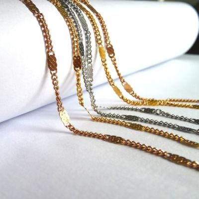 Fashion Jewellery Necklace Stainless Steel Curb Chain Embossedfor Jewelry Design