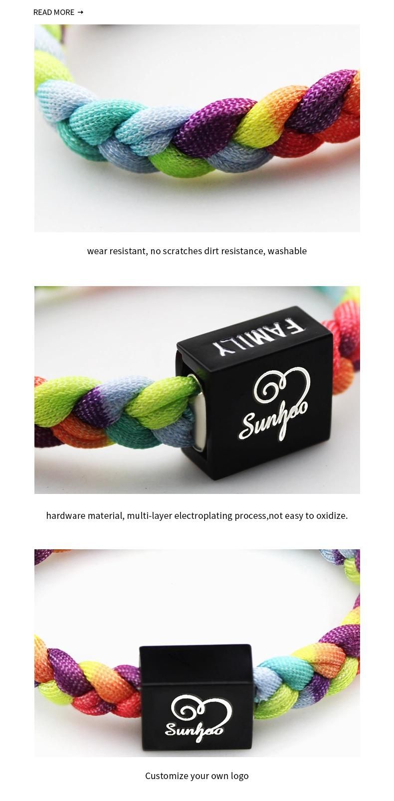 Top Selling Nylon Custom Logo Colorful Bracelet