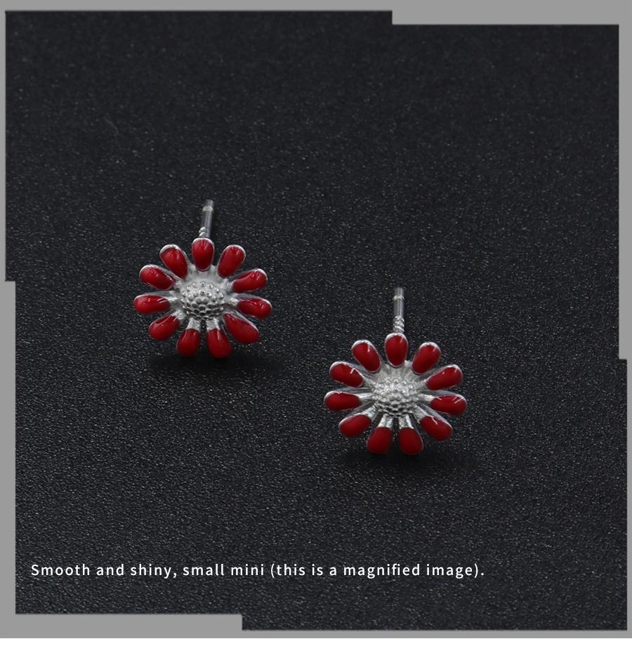 S925 Silver Flower Stud Earrings