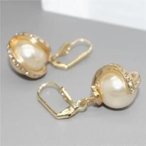 Fashion Jewelry, 2014 Ladies Imitation Pearl Eardrop Earring, Gold Plated Wedding Crystal Pearl Ball Earrings (E14A00295E1W0029)