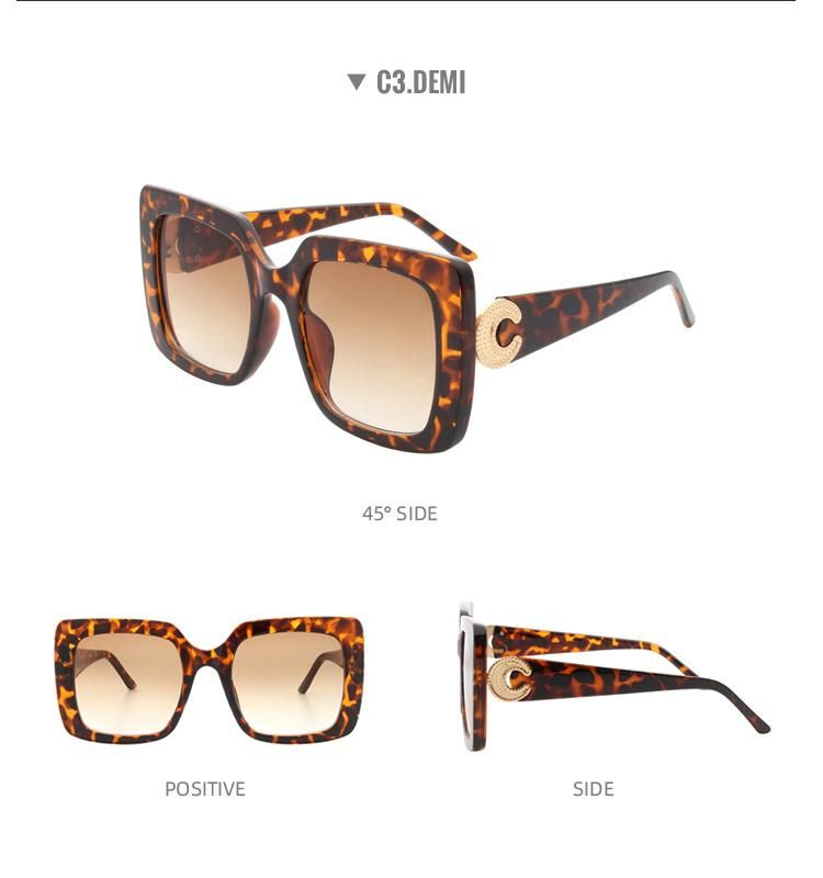 2022 Designer Plastic Sun Glasses for Wholesale Women Shades UV400 Oversized Big Square Sunlgasses