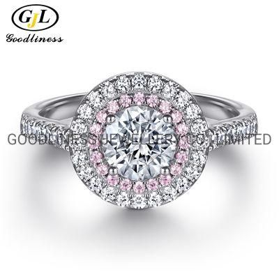 925 Sterling Silver CZ Women Halo Wedding Engagement Rings Design