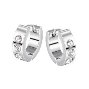 Diamond-Studded Stainless Steel Earrings Drop