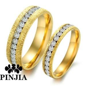 Couple Rhinestone Finger Gold Ring Fashion Jewelry