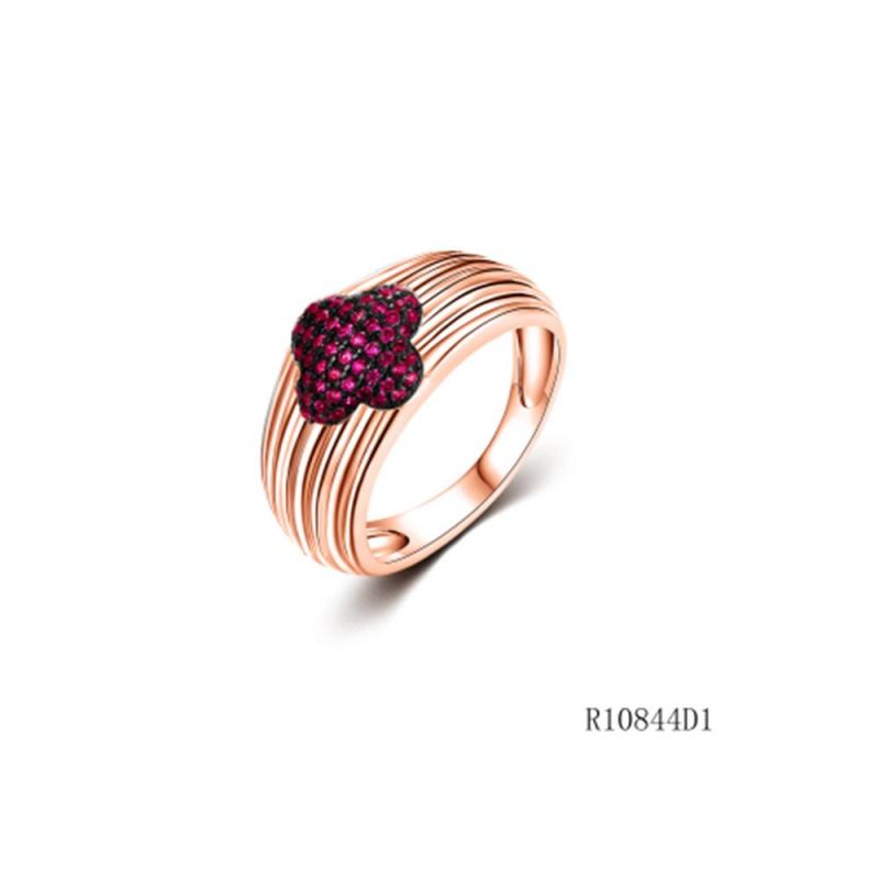 Flower 925 Silver with CZ Thread Line Ring for Women