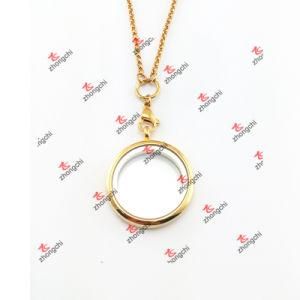 New Designs Alloy Gold Color Lockets Chain Necklace Jewelry (ACN60104)
