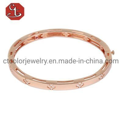 Fashion Silver and Brass Jewelry Rose Gold Plated Elegant Bracelet for Ladies Party