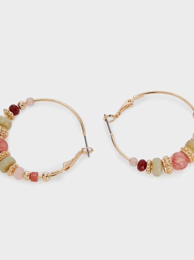 Factory Direct Sale Fancy Jewelry Colorful Glass Beaded Hoop Earrings