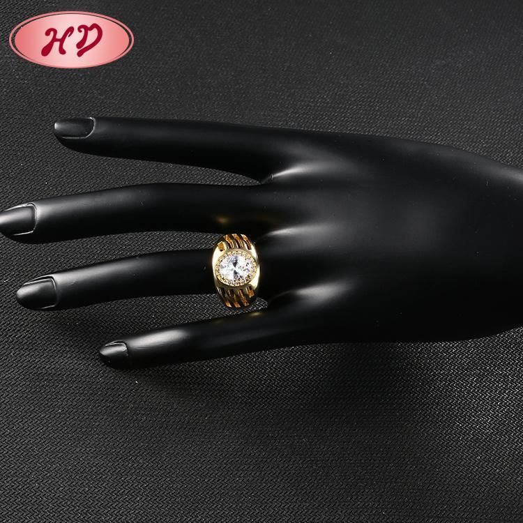 Fashion Silver Stainless Steel 18K Gold Plated Wedding Engagement Man Finger Rings Jewelry Design