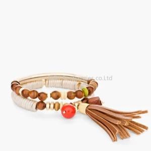 New Jewelry Fashion Infinity Leather Charm Bracelet Gold Lots Beads Style