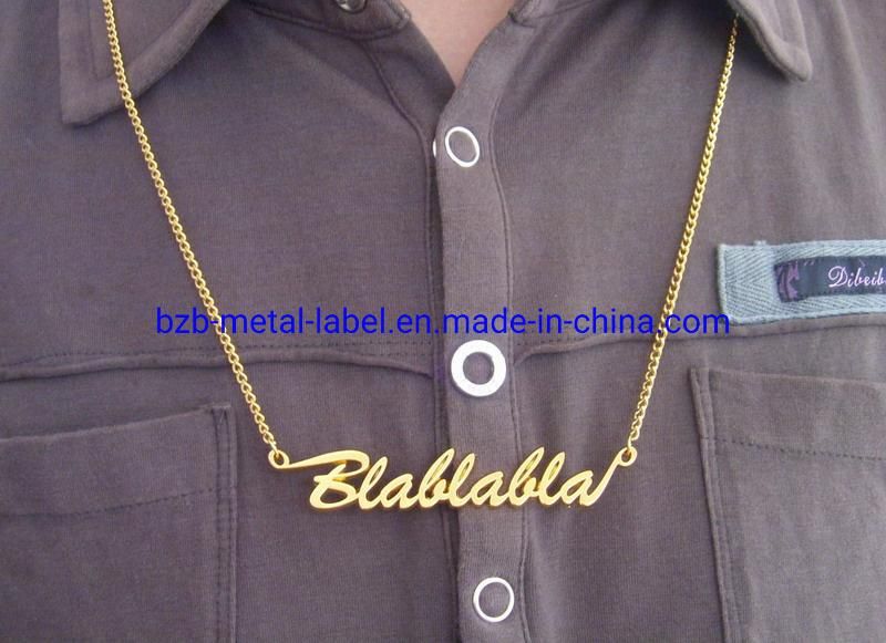 Custom Fashion Metal Alloy Accessory Necklace Metal Pendant for Decoration Garment Clothing Bottle Necklace
