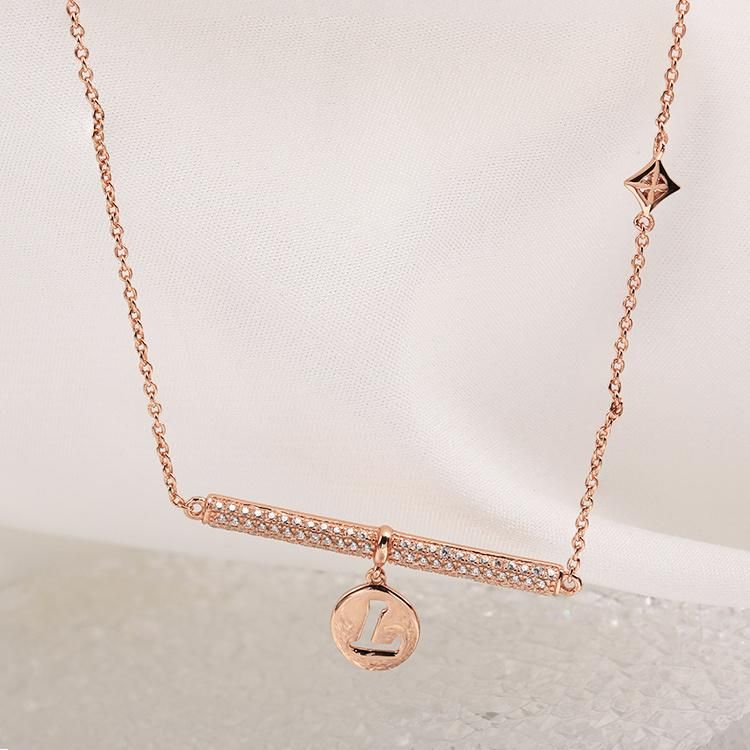 925 Silver Fashion Accessories Letter Shape Cubic Zirconia 18K Rose Gold Plated Fashion Jewelry Women Jewellery AAA Fine Earrings