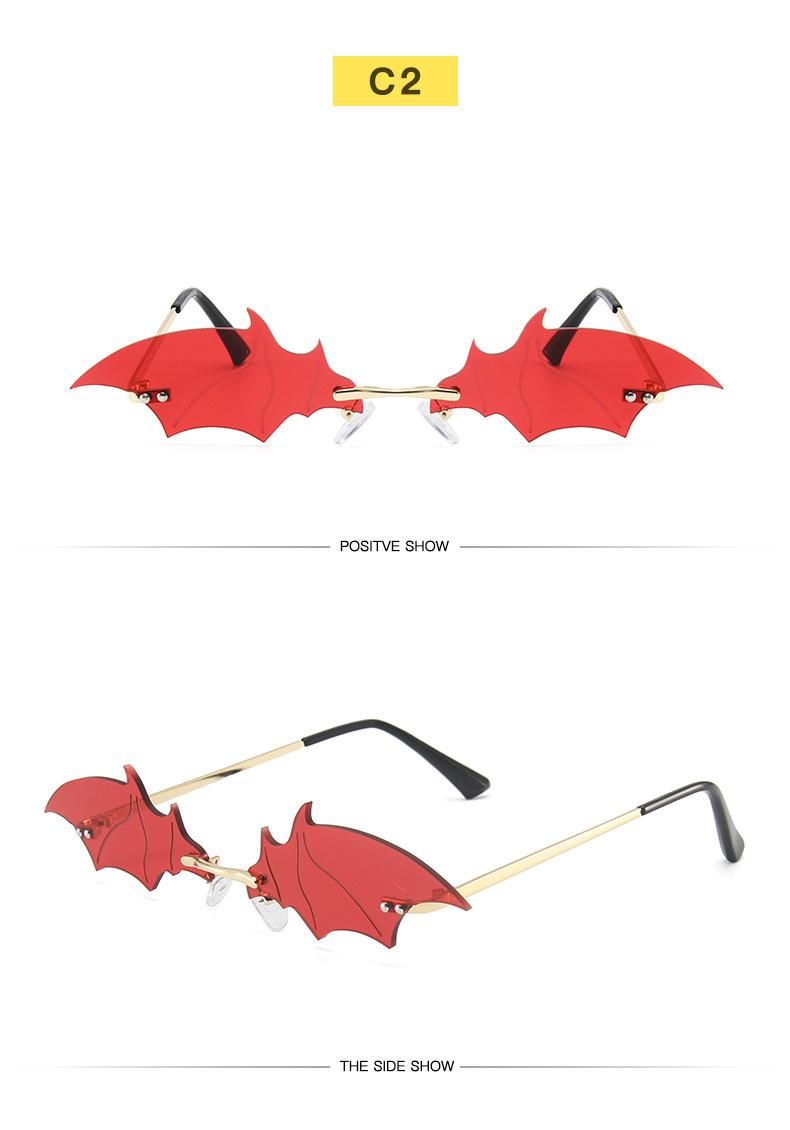New Style Bat-Shaped Sunglasses Women Exaggerated Funny Colorful Trendy Sunglasses