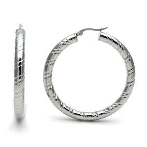 Yongjing Jewelry Stainless Steel Fashion Hollow Tube Hoop Earrings (YJ-E0065)