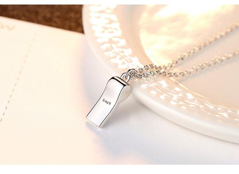 Cubic Zirconia Miami Sliver Whistle Chocker Good Luck Necklace
