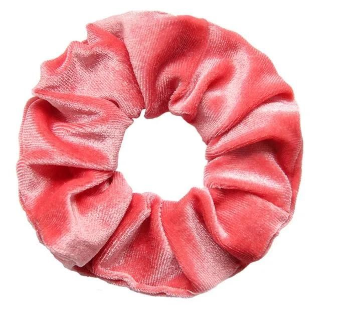 Fashion Creative Color Tie Dye Hair Tie Scrunchies Velvet Pink Hair Bands for Girls Ponytail Tie Hair Accessories