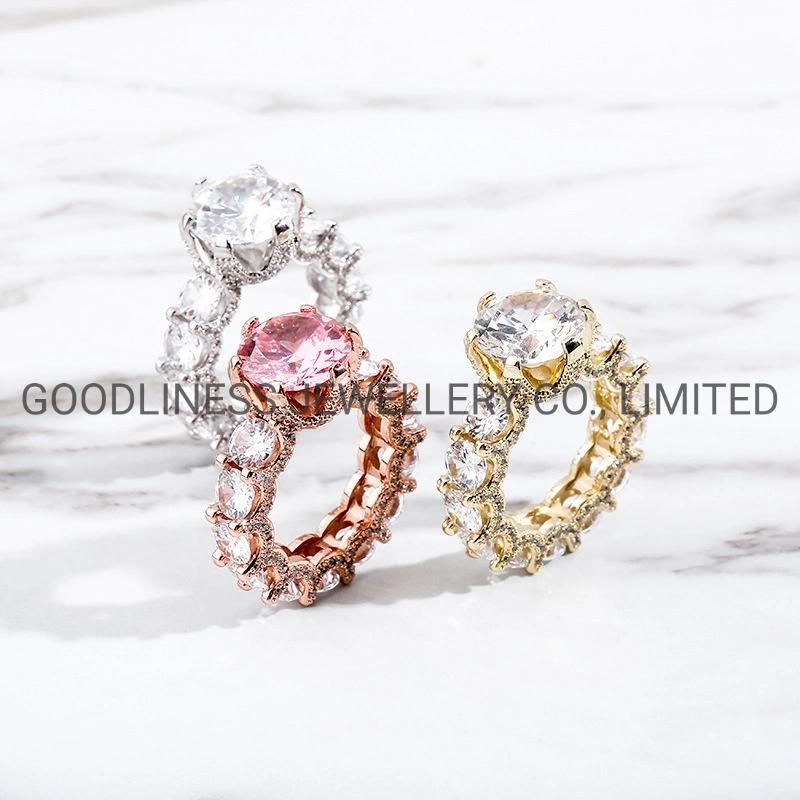 Iced out Women Hip Hop CZ Rings Rapper Jewelry