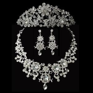 Fashion Glitter Phoenix Shaped Rhinestone Party Jewelry Set