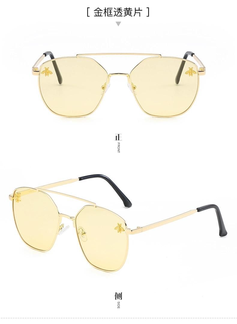 Hot Sale Square Oversize Sunglasses Women Latest Fashion Oversized Sun Glasses Womens Shades Fashion Brand Designer Classic Aviation Style UV400 Women Yellow