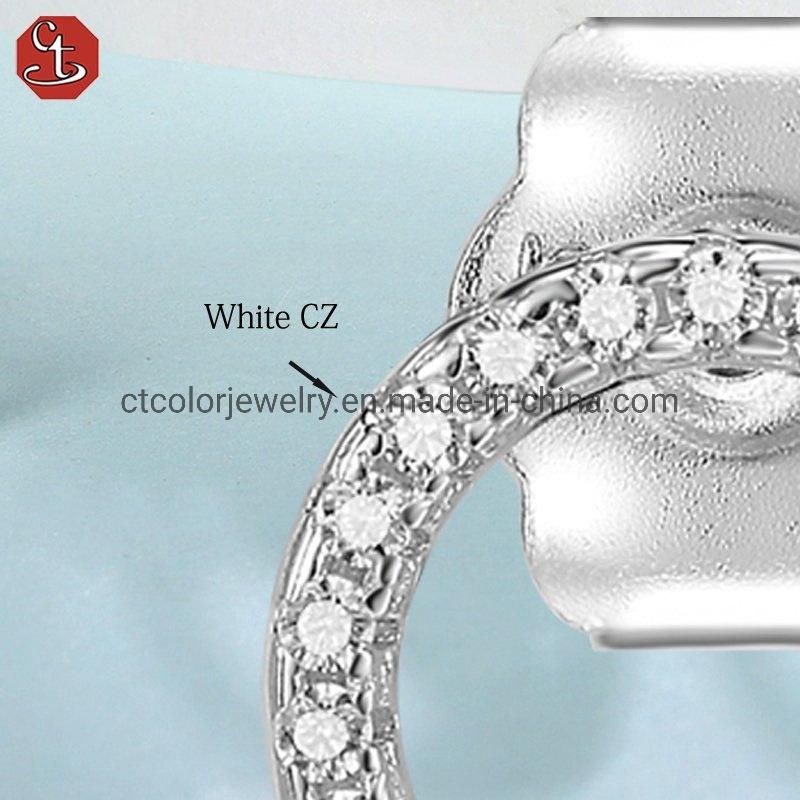 2022 NEW Fashion Accessories Sterling Silve Jewelry White CZ Small Earrings for Girls