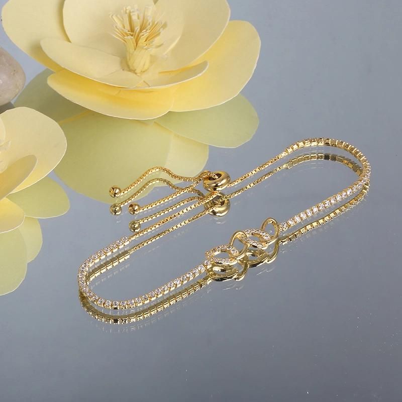 Hip Hop Fashion Jewelry Fashion Accessories Gold Plated Charm Moissanite Cubic Zirconia Hot Sale Bracelet
