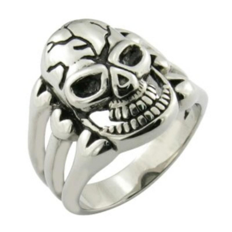 Skeleton Skull Mens 316 Stainless Steel Ring