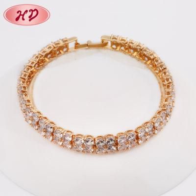 Fashion Imitation Jewelry CZ Diamond 14K 18K Gold Jewelry Bracelet