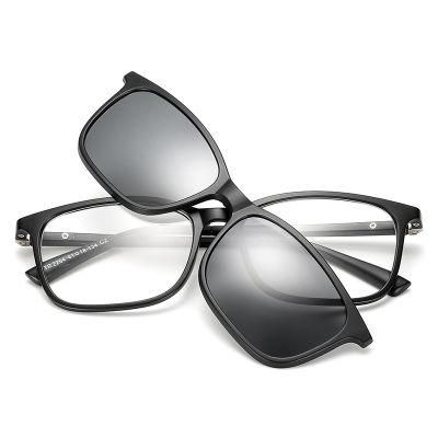 Mirrored Magnetic Clip on Folding Sunglasses 3D for Unisex