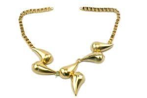 Ne00390 Unsex Personalized Gold Plated Seed Shape Metal Necklace Chain Design Fashion Jewellry Type