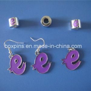 Pediatric Epilepsy Awareness Purple E Shape Earring and Jewelry Beads