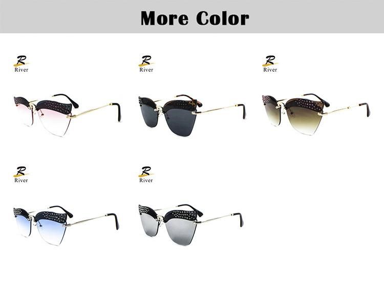 Eyebrow Stock Diamond-Encrusted Sunglasses for Women