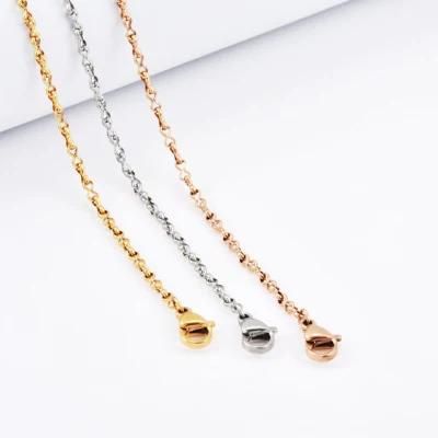 Custom Classic Gold Plated Eight Shaped Chain Stainless Steel Necklace Bracelet Anklet Fashion Jewelry