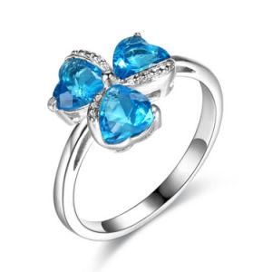 Fashion London Blue Sterling Silver Gemstone Jewelry Ring