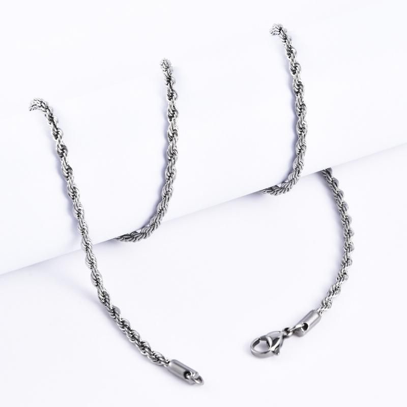 Fashion Jewel Gold Plated Stainless Steel OEM Clasp Necklace Anklet Bracelet Rope Chain Jewelry Handcraft Design