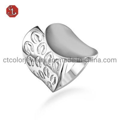 Hollow Out Silver Ring Metal Brass Rings