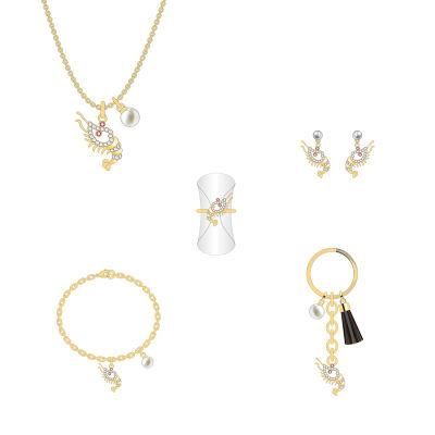 ODM New Product Marine Series Crayfish Shape Jewelry Set