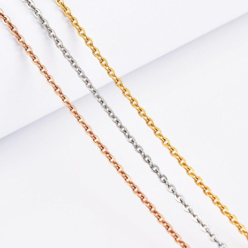 Wholesale Stainless Steel Polish Flat Cable Chain Necklace Bracelet Fashion Jewellery for Jewelry Making Design