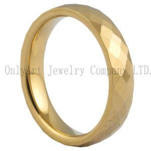 Gold Plated Facet Tungsten Carbide Ring (OAGR0138)