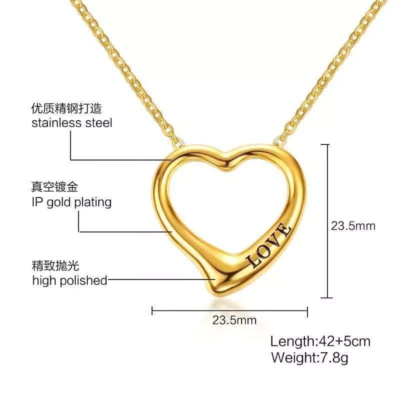 Custom Print Logo Heart Charm Necklace for Women