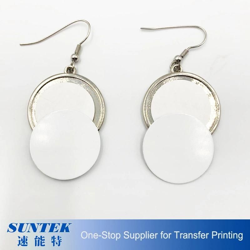 Sublimation Metal Jewelry Round Earrings